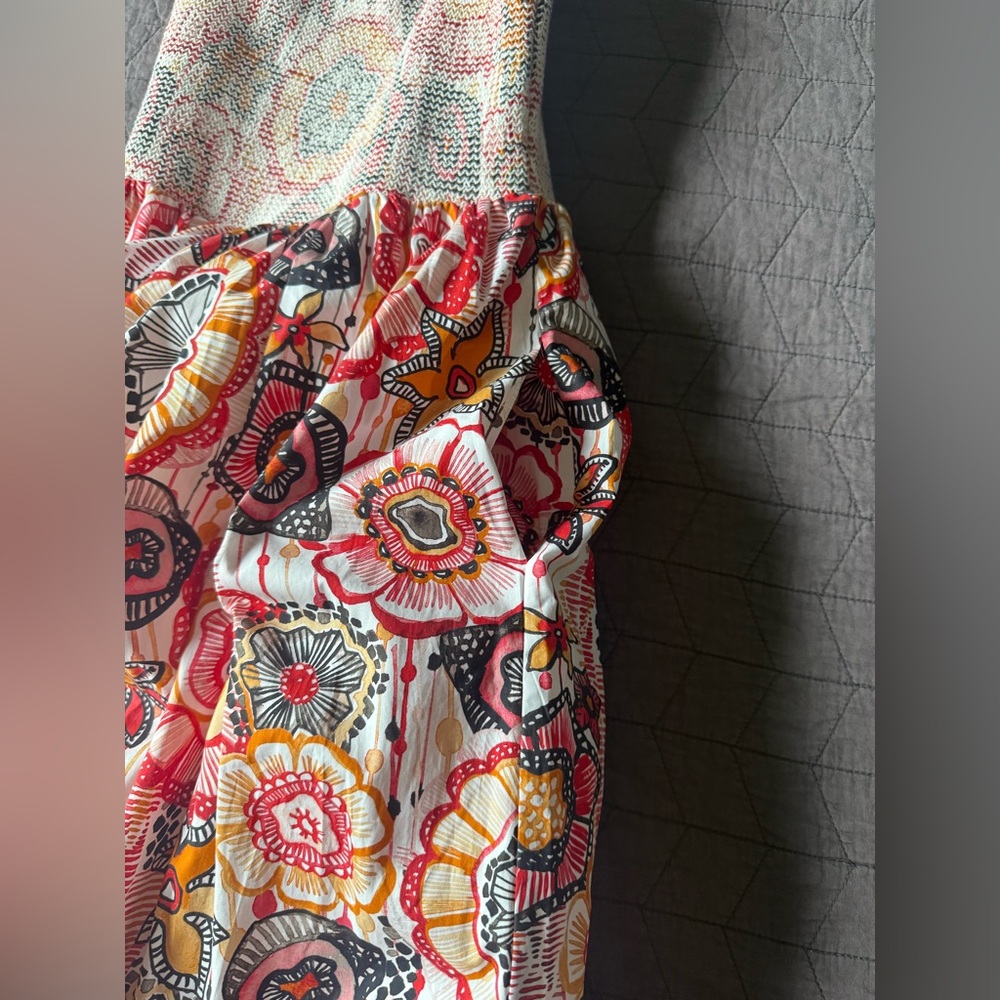 NWT BTB Los Angeles Smocked 100% cotton Flutter Sleeve Maxi Dress Size medium - Picture 12 of 16